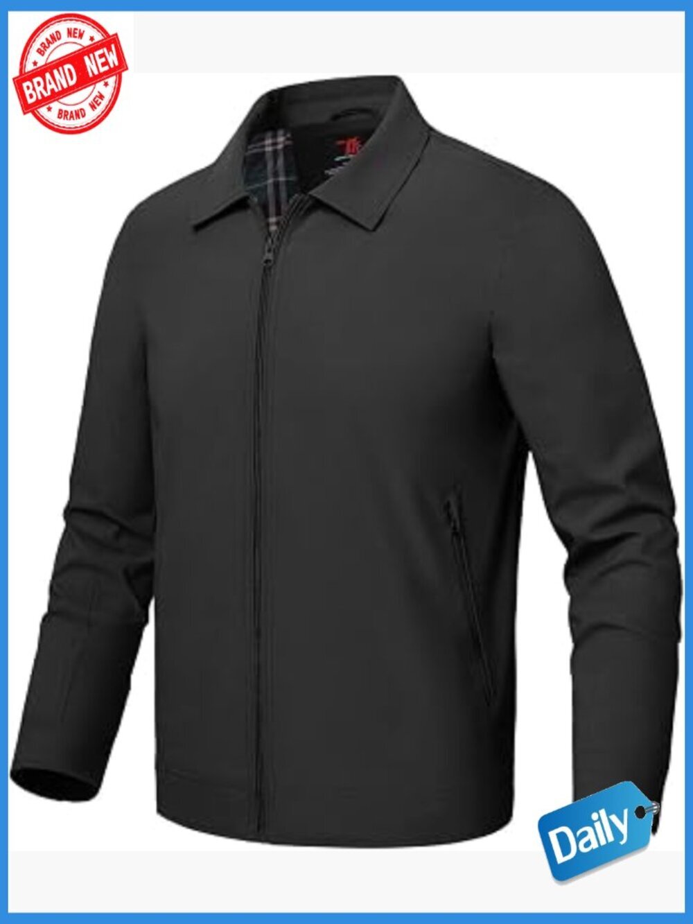 Men's Lightweight Windbreaker Jacket with Pockets Spring Fall